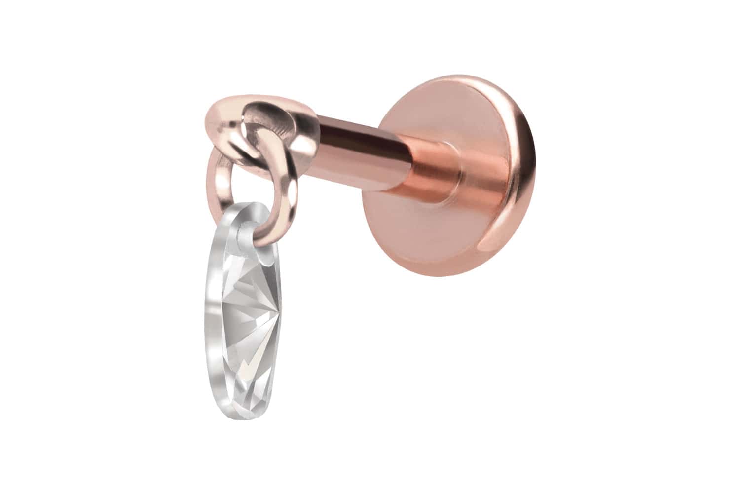Titan Labret Piercing mit Innengewinde KRISTALLOVAL